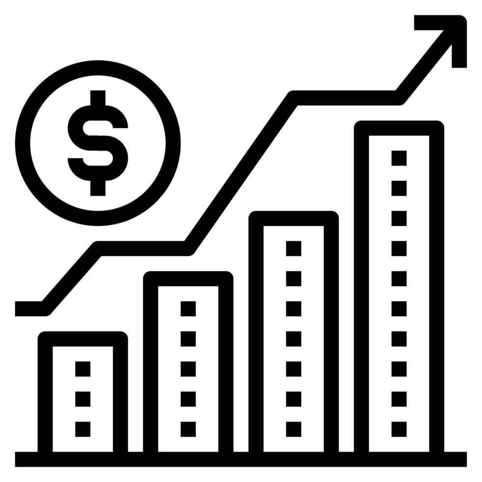 ECONOMIC LINE ICON LOGO VECTOR ILLUSTRATION