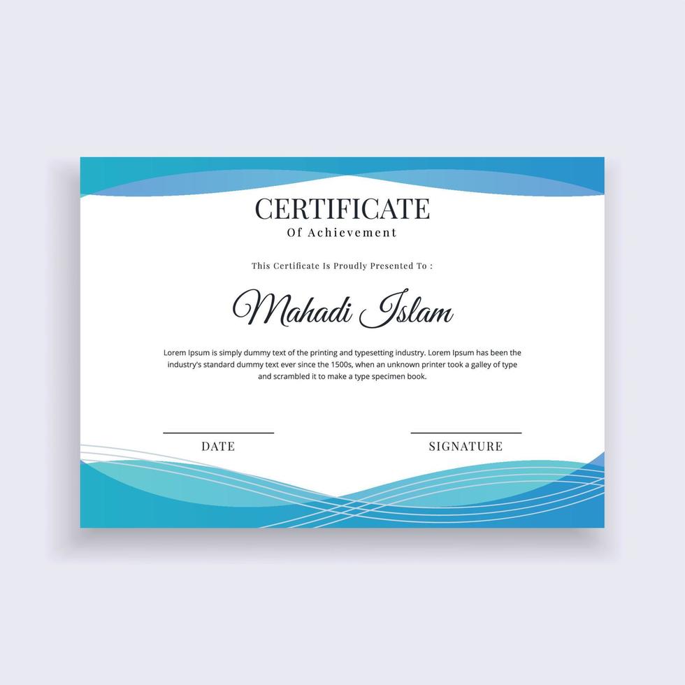 Modern Certificate Template Design. Creative Certificate of Appreciation Award Template Design. vector