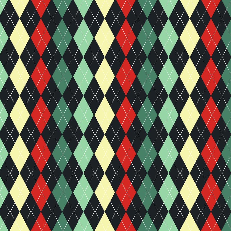 Christmas themed argyle pattern vector