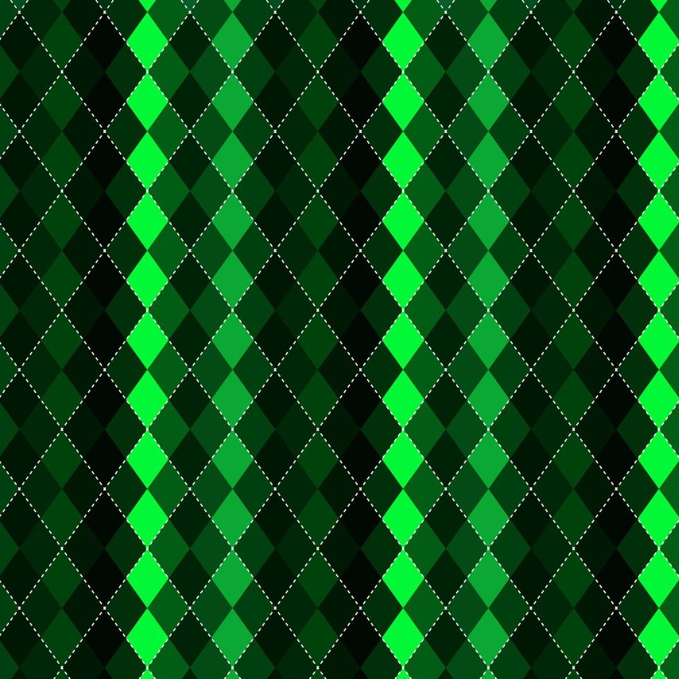 Christmas argyle pattern in shades of green vector