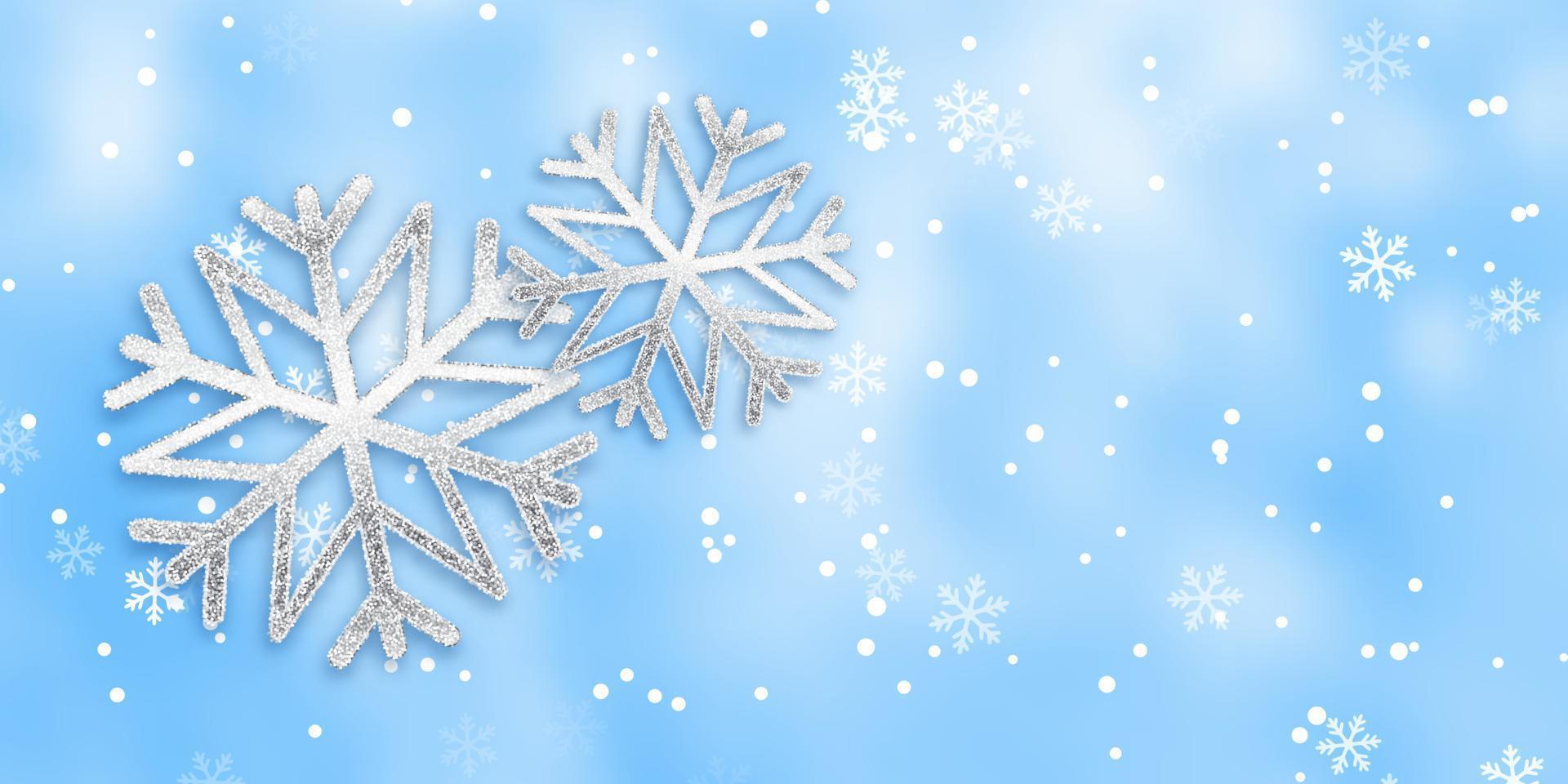 banner de copo de nieve de navidad vector