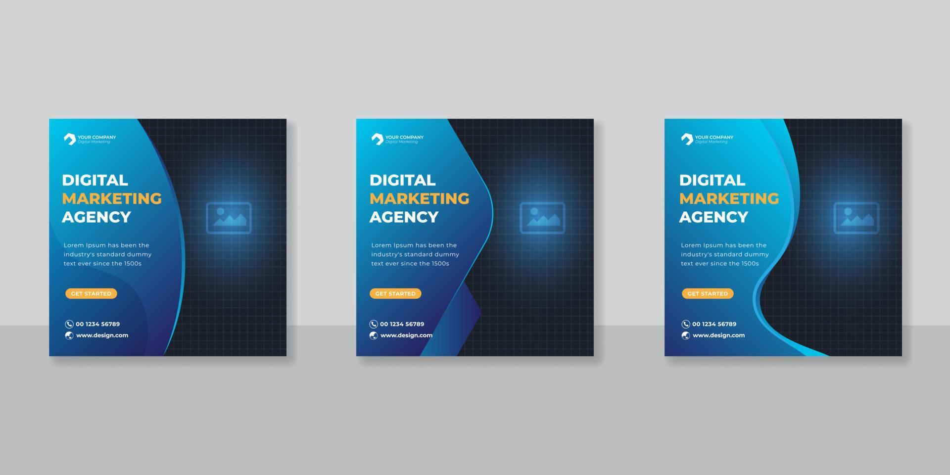 Digital business marketing social media post template vector