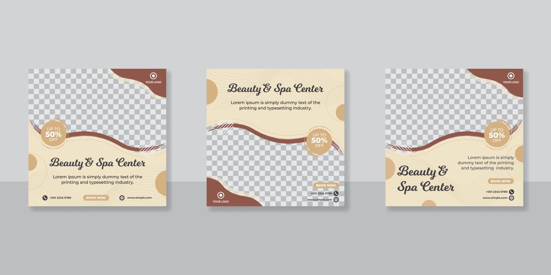 Creative concept social media template for beauty salon vector