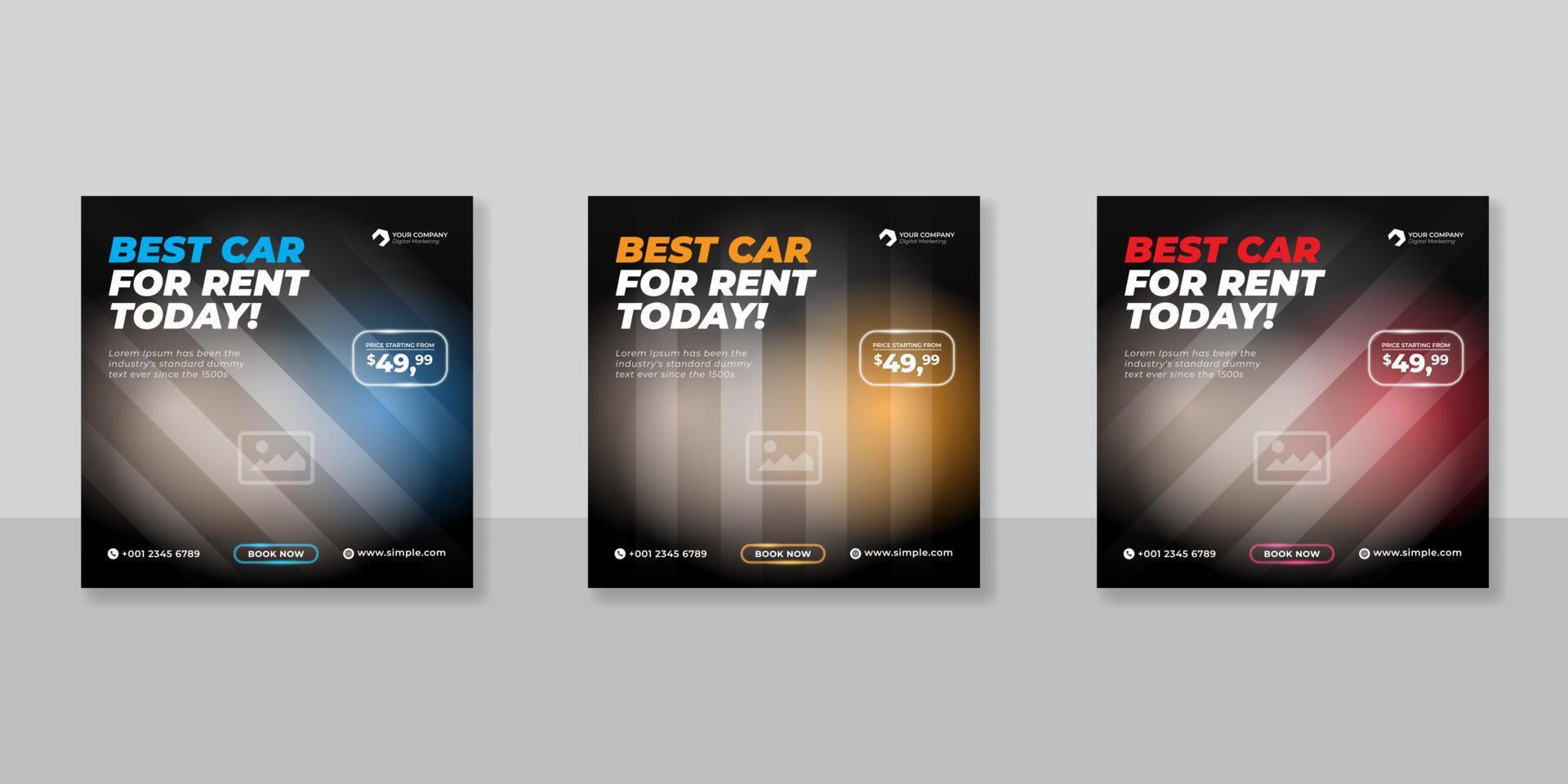 Rent a car banner vector