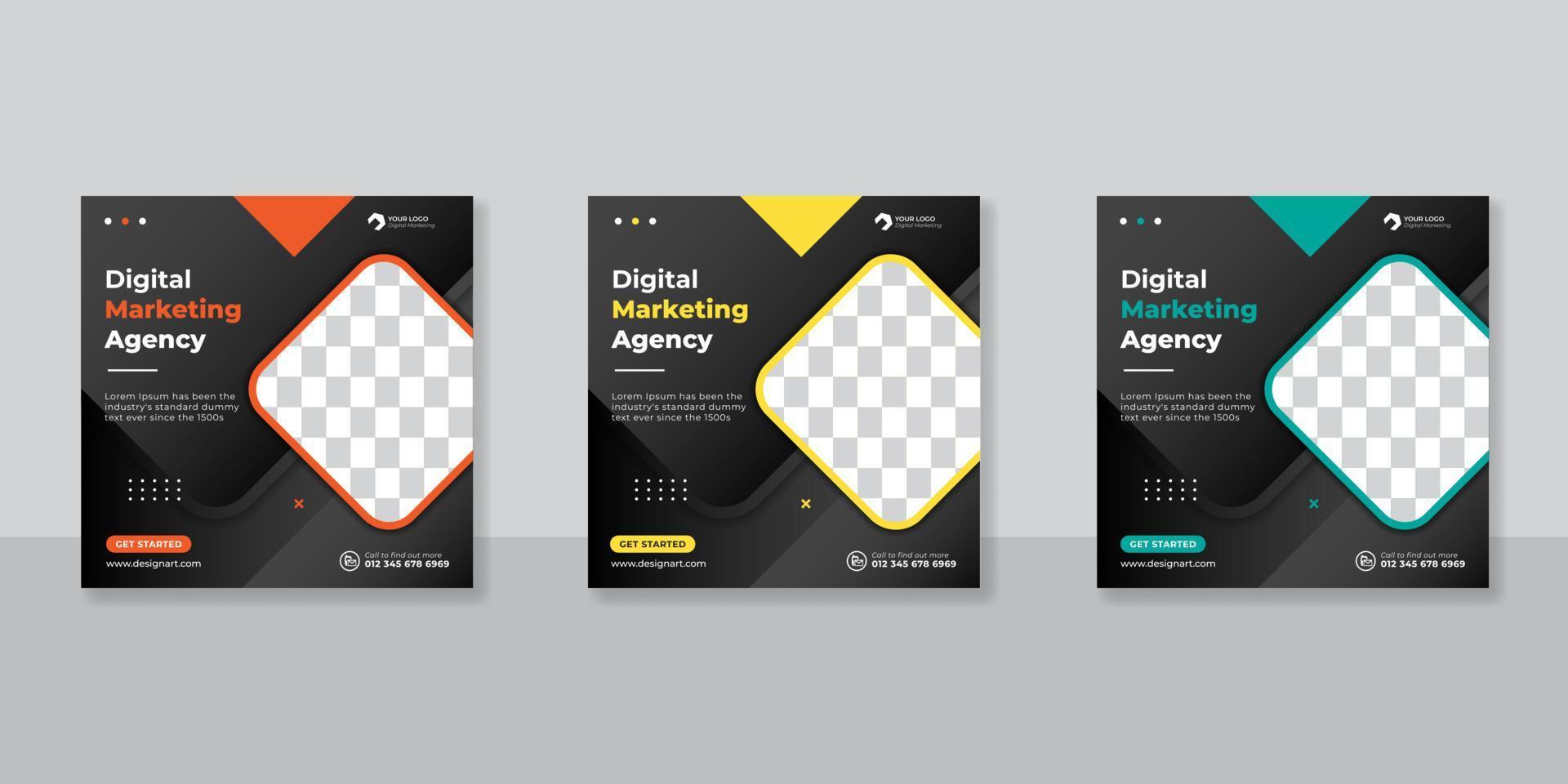 Digital business marketing social media post template. vector