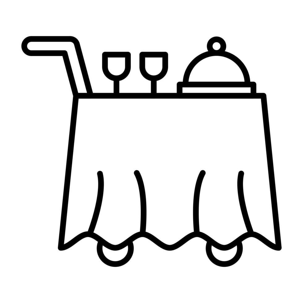 Room Service Line Icon vector