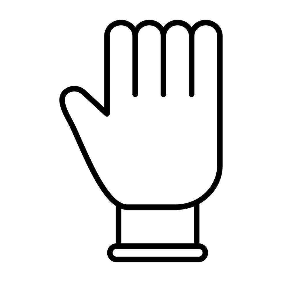 icono de línea de guantes de goma vector