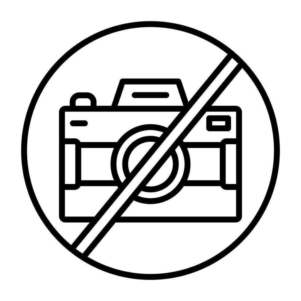 No Camera Line Icon vector