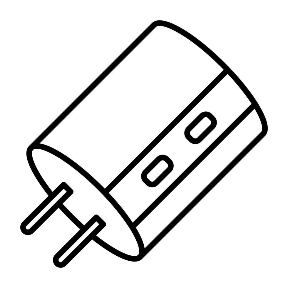 Capacitor Line Icon vector