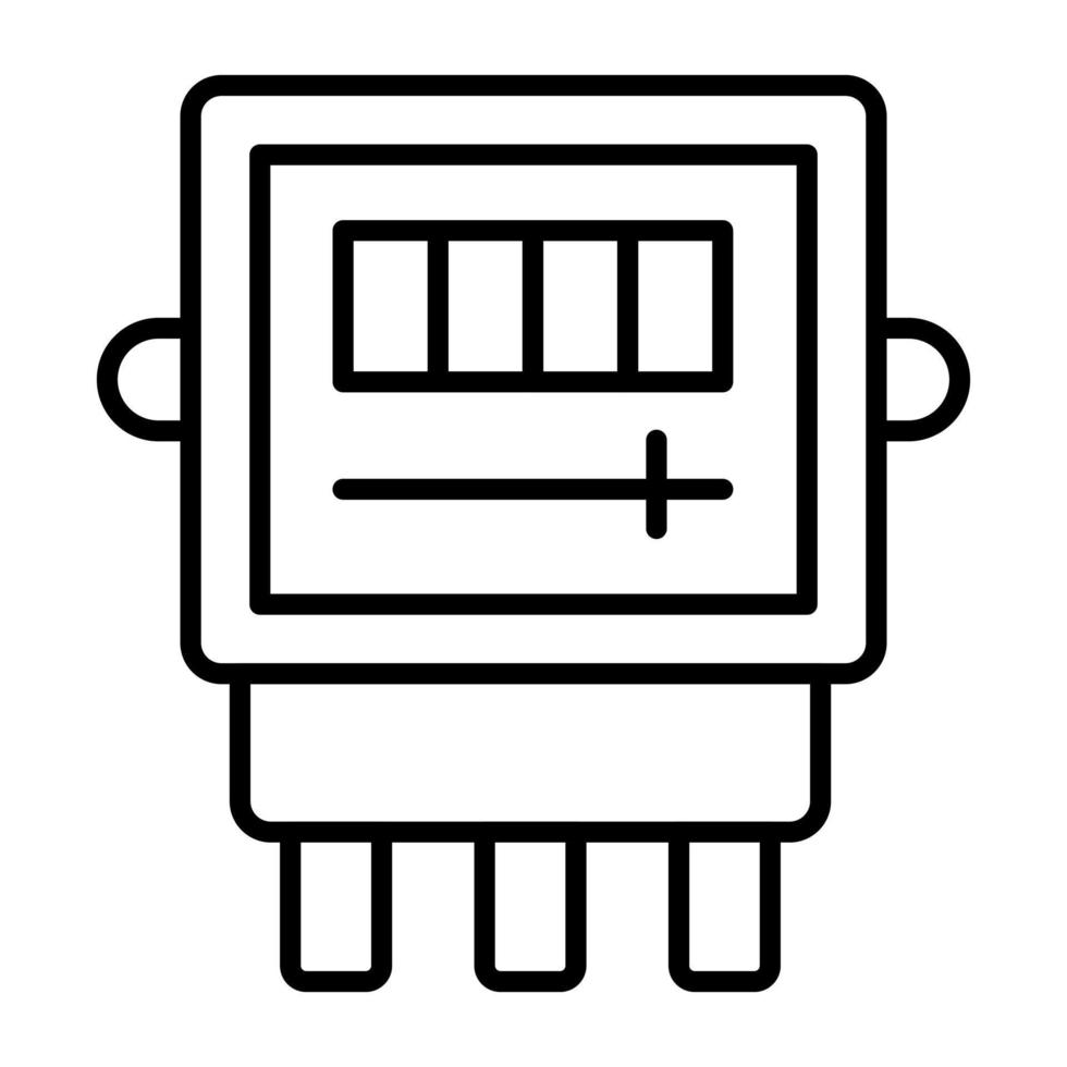 icono de línea de medidor eléctrico vector