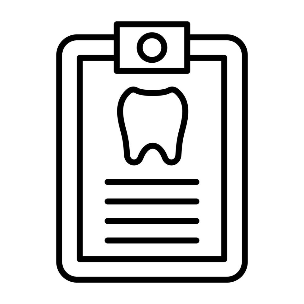 icono de línea de registro dental vector