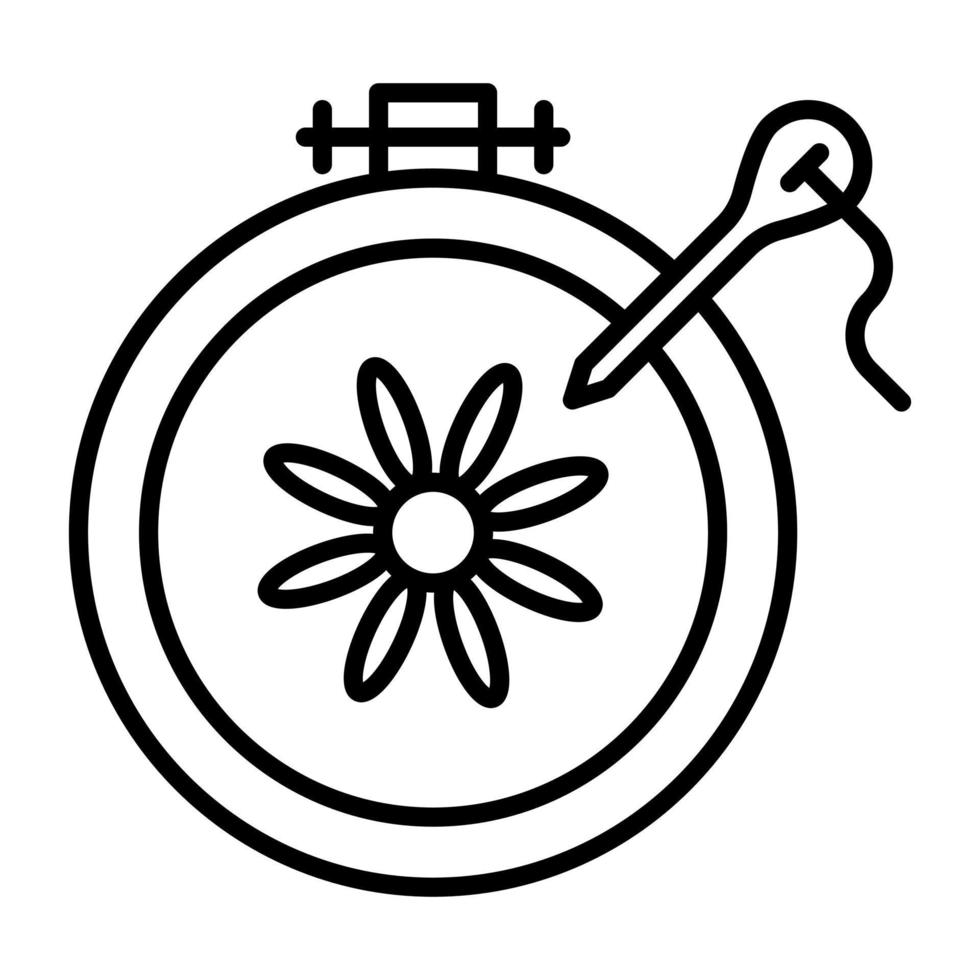 Needlework Line Icon vector