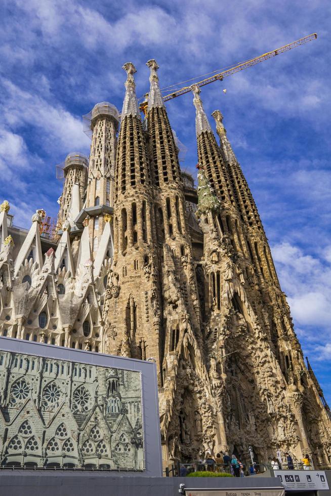 BARCELONA, SPAIN, OCTOBER 7, 2019 - Cathedral La Sagrada Familia in Barcelona, Spain. It is designed by architect Antonio Gaudi and built since 1882. photo