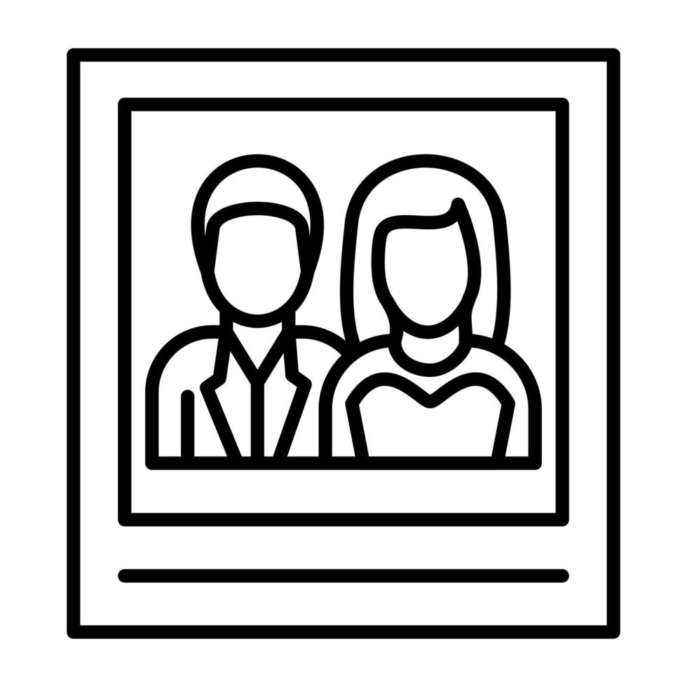 icono de línea de fotos de boda vector