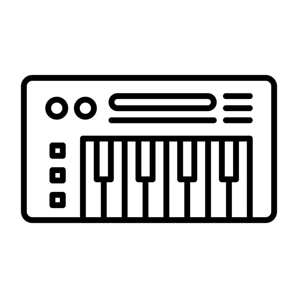 icono de línea de piano vector