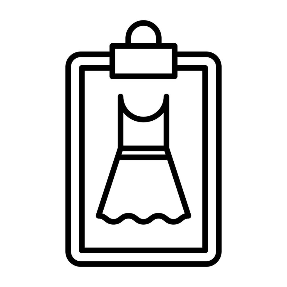 Dress Sketch Line Icon vector