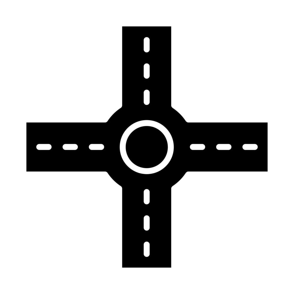 icono de glifo de intersección vector