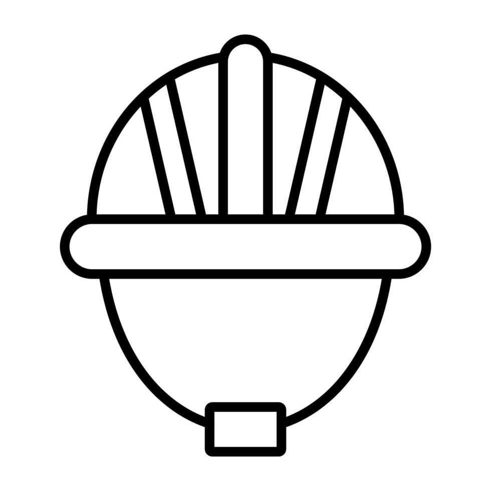 icono de línea de casco vector