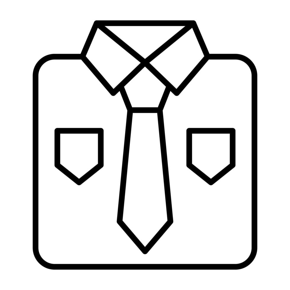 icono de línea de camisa de negocios vector