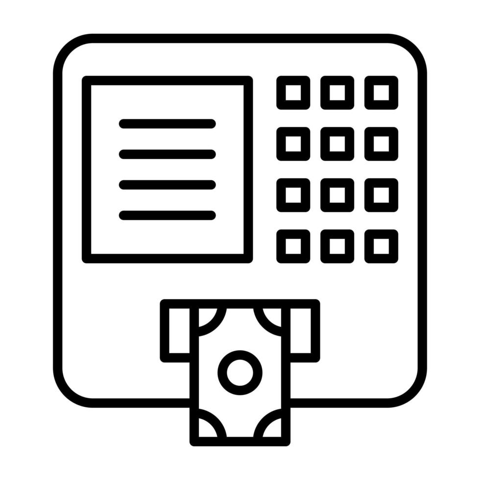 ATM Line Icon vector