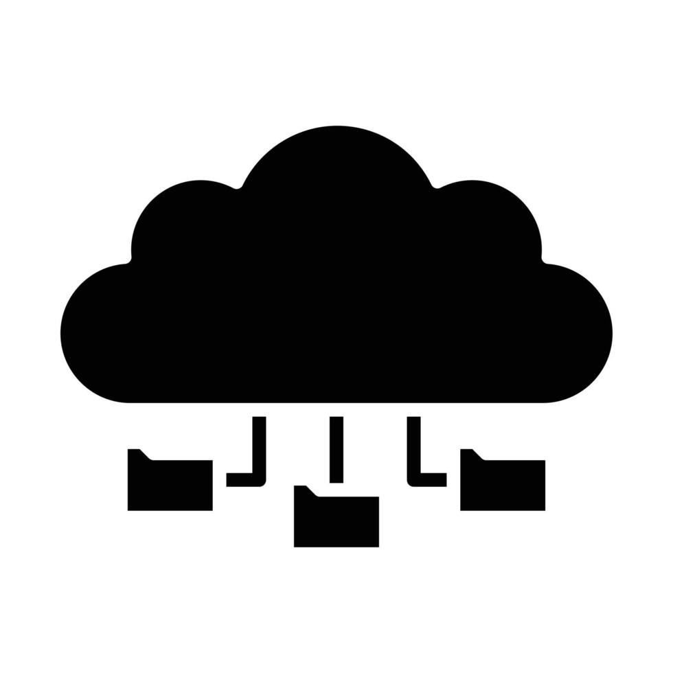 Cloud Data Glyph Icon vector
