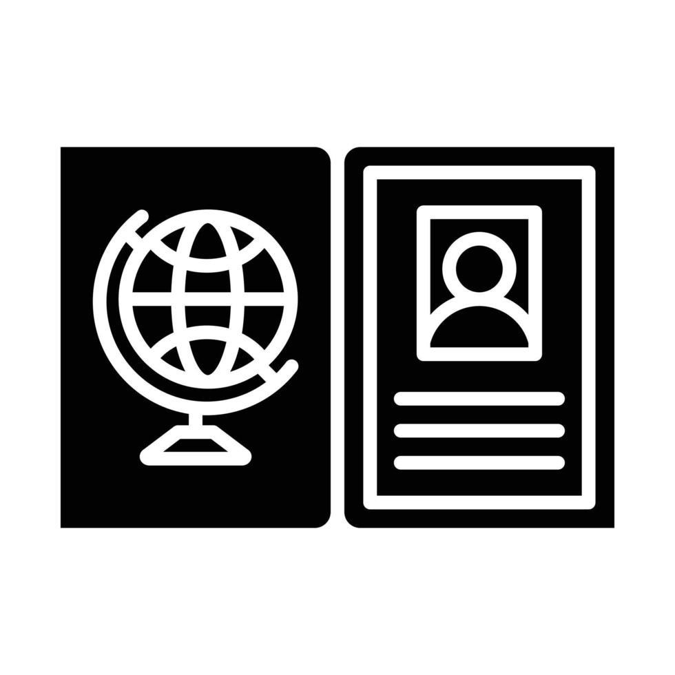 Open Passport Glyph Icon vector