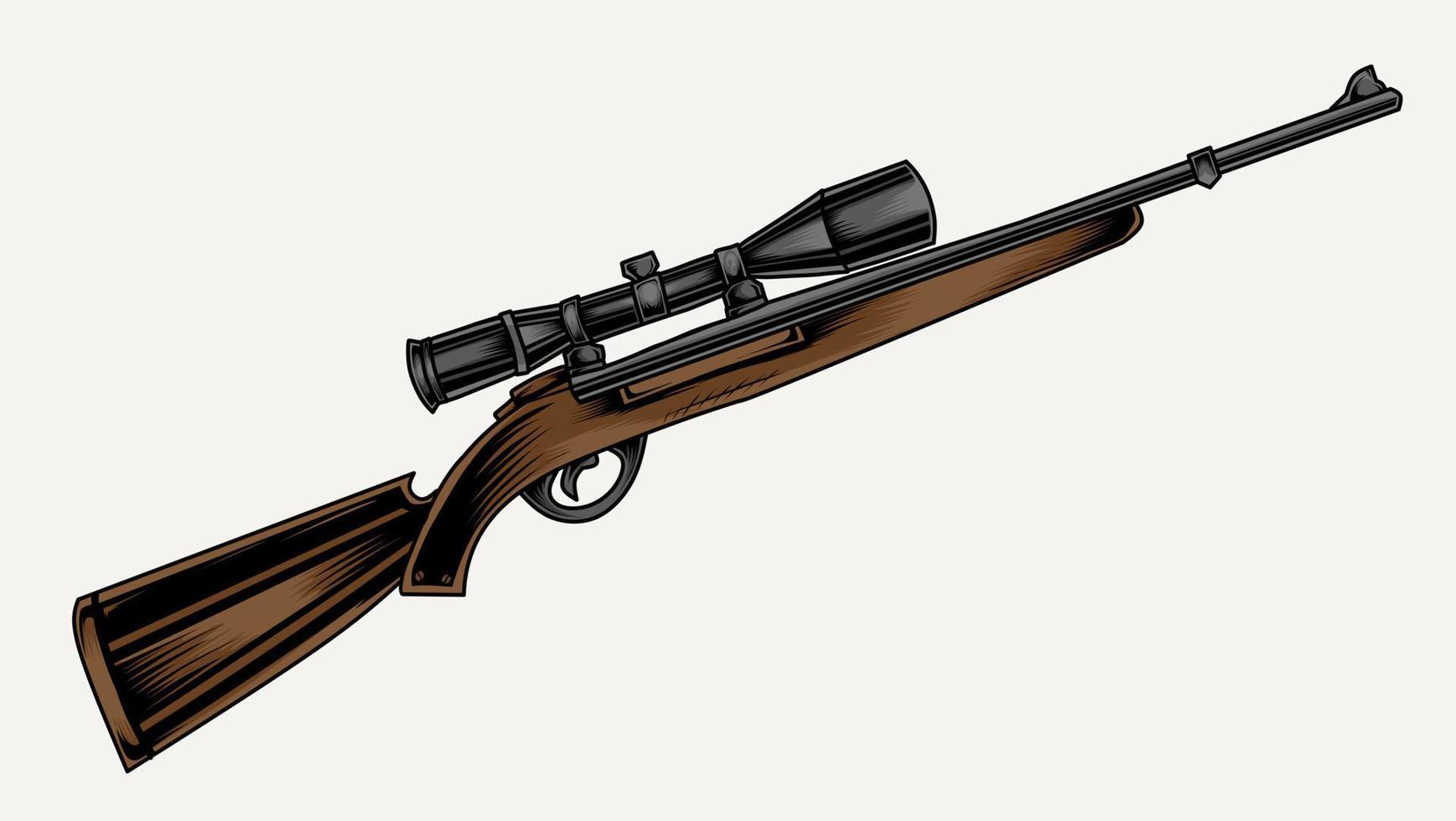 illustration vector vintage sniper guns