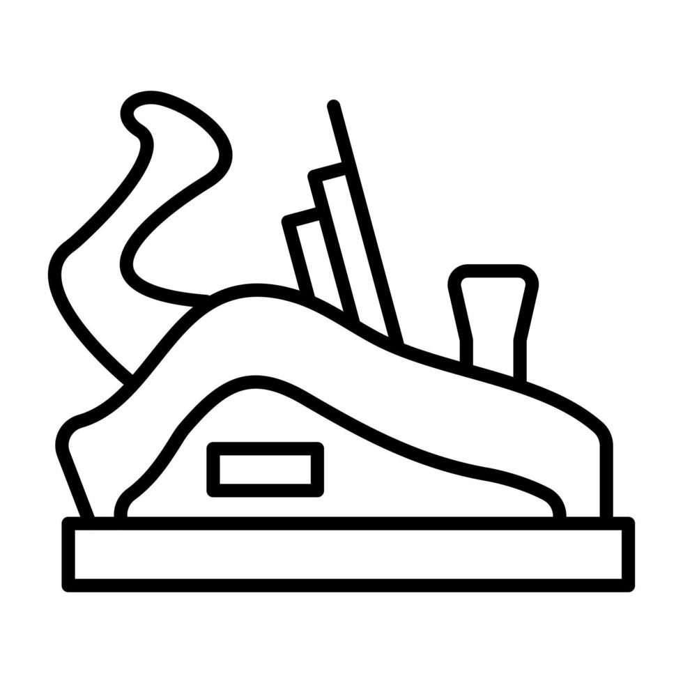 Plane Tool Line Icon vector
