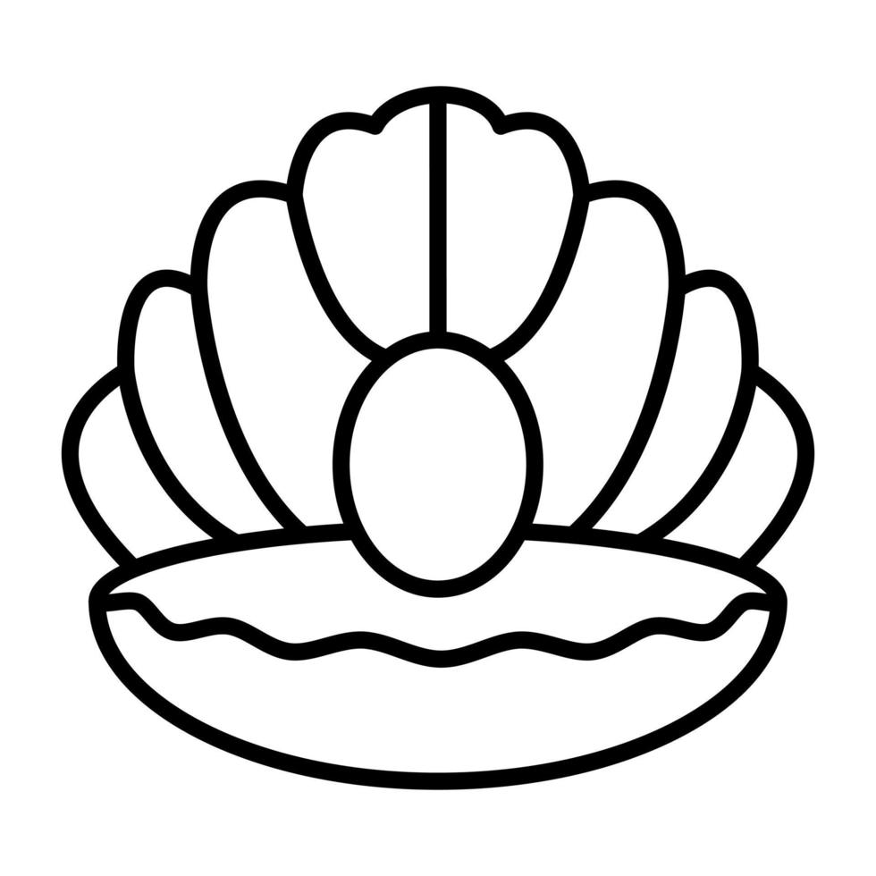Oyster Line Icon vector