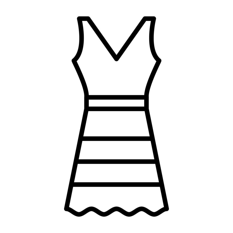icono de línea de vestido de verano vector