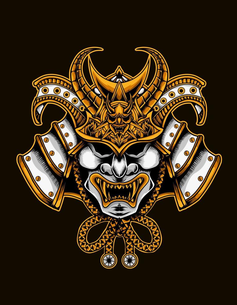 illustration vector samurai warriors head