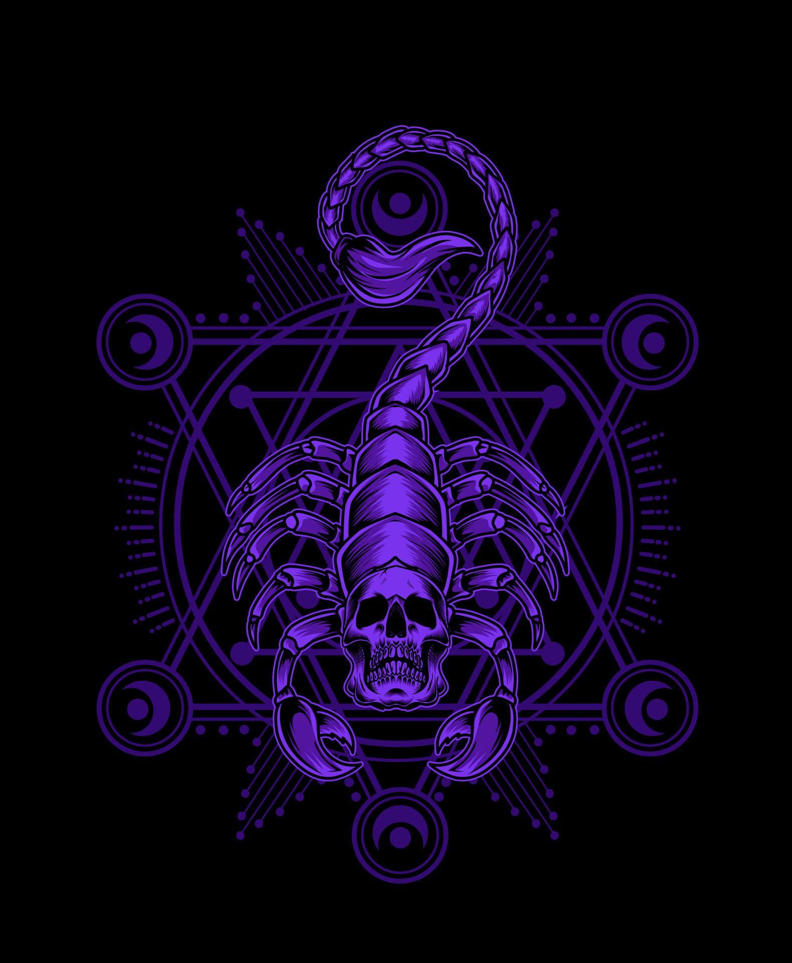 illustration vector scorpion skull with sacred geometry 4573786 Vector ...