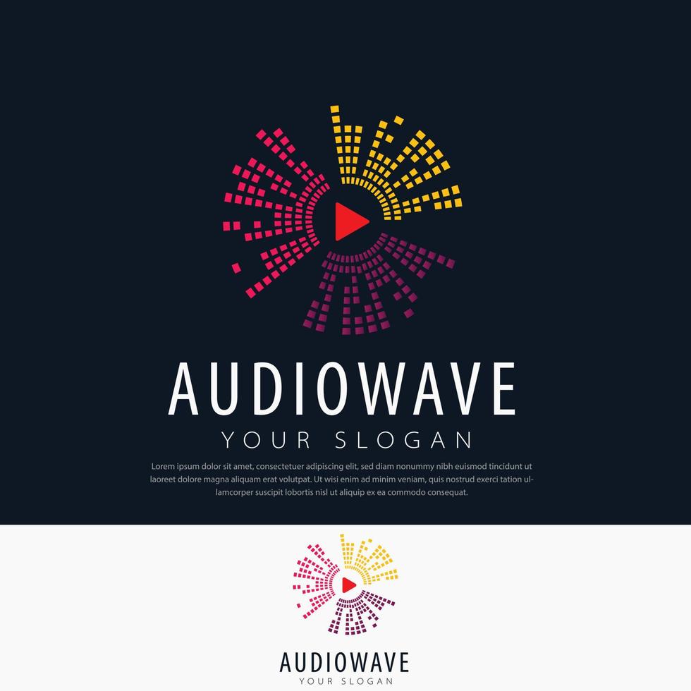 Music sound wave symbol icon design equalizer play icon music flare illustration design template vector