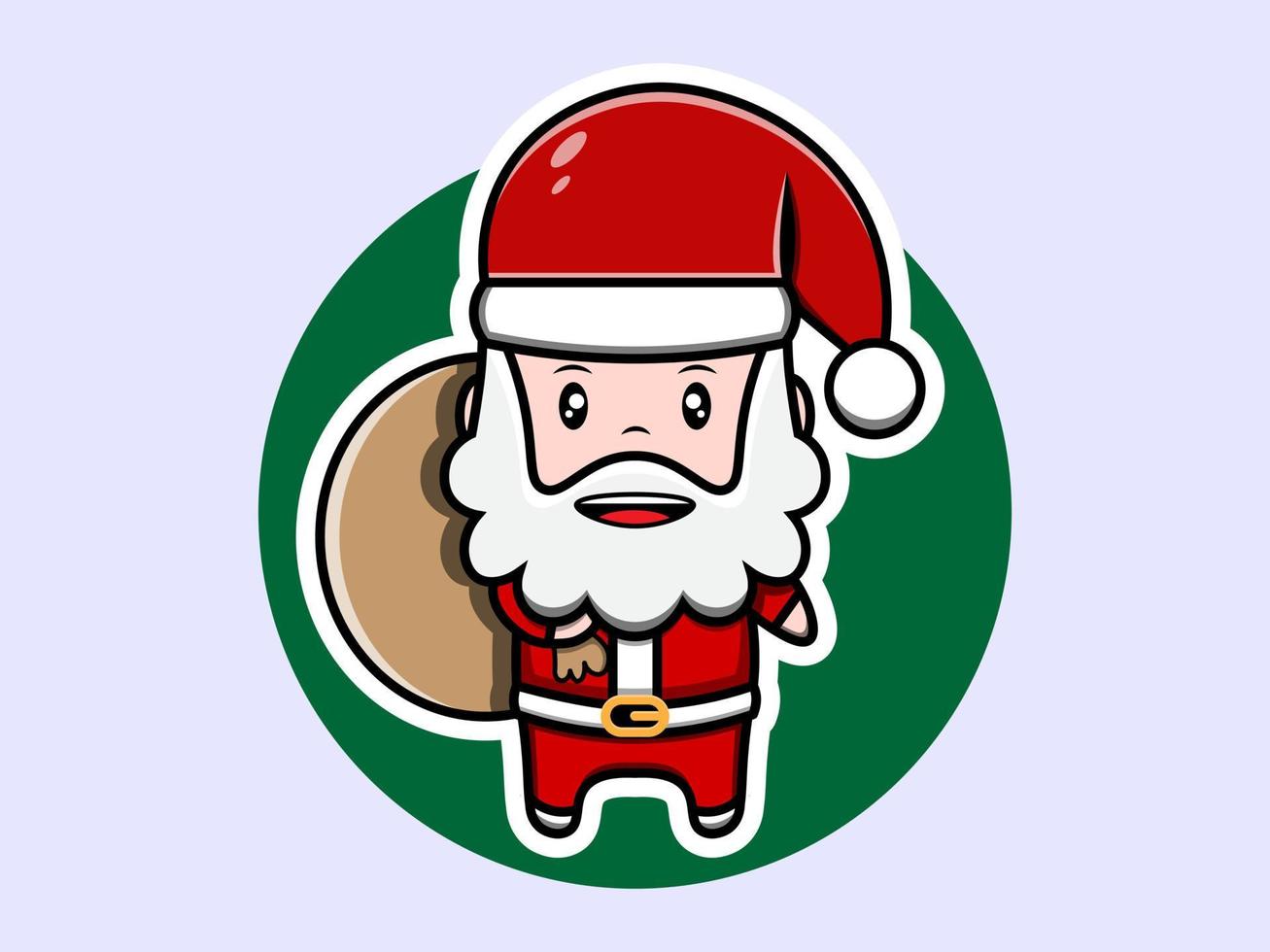 Cute santa claus character vector icon illustration. Isolated flat design.