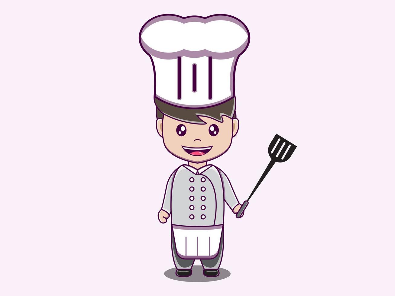 Chef character vector cartoon iocn illustration