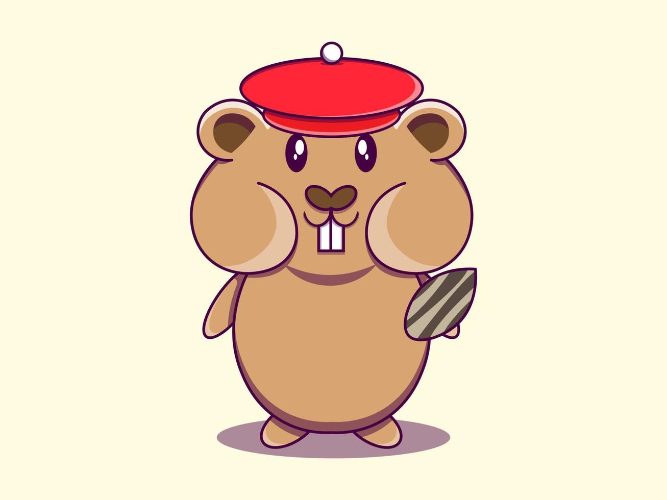 Cute hamster character vector cartoon icon illustration