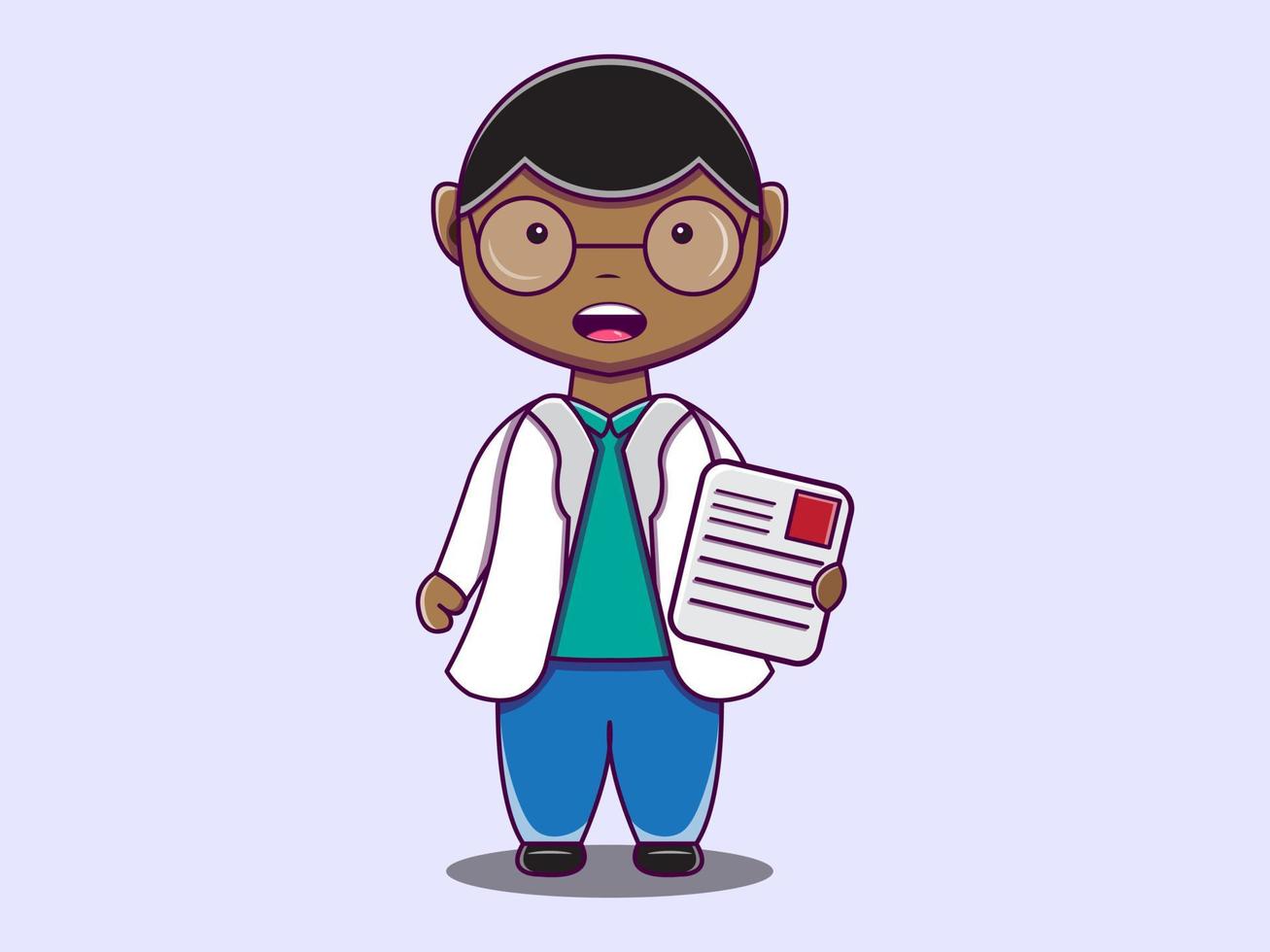 cute doctor character vector cartoon illustration