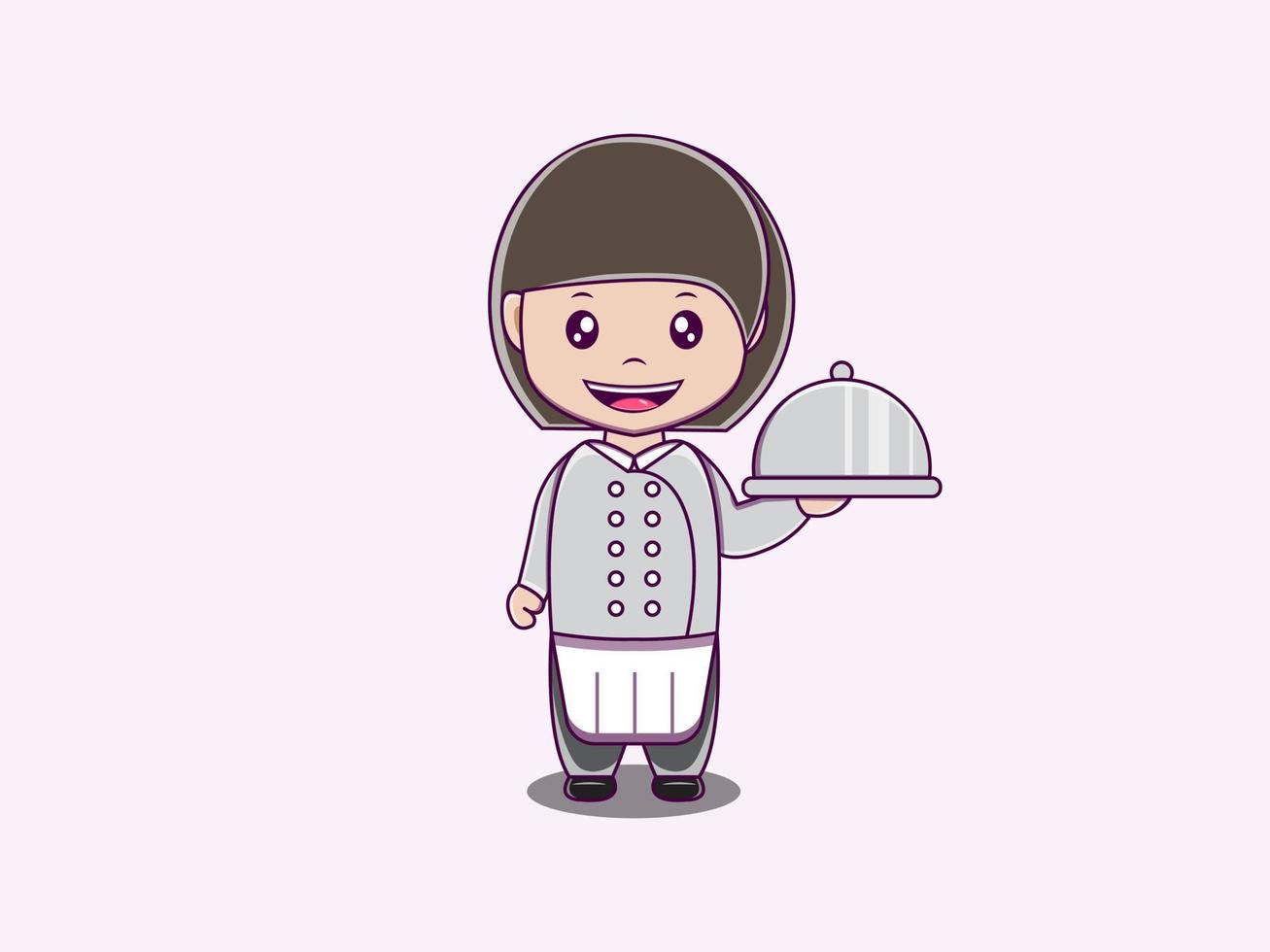 Chef character vector cartoon iocn illustration