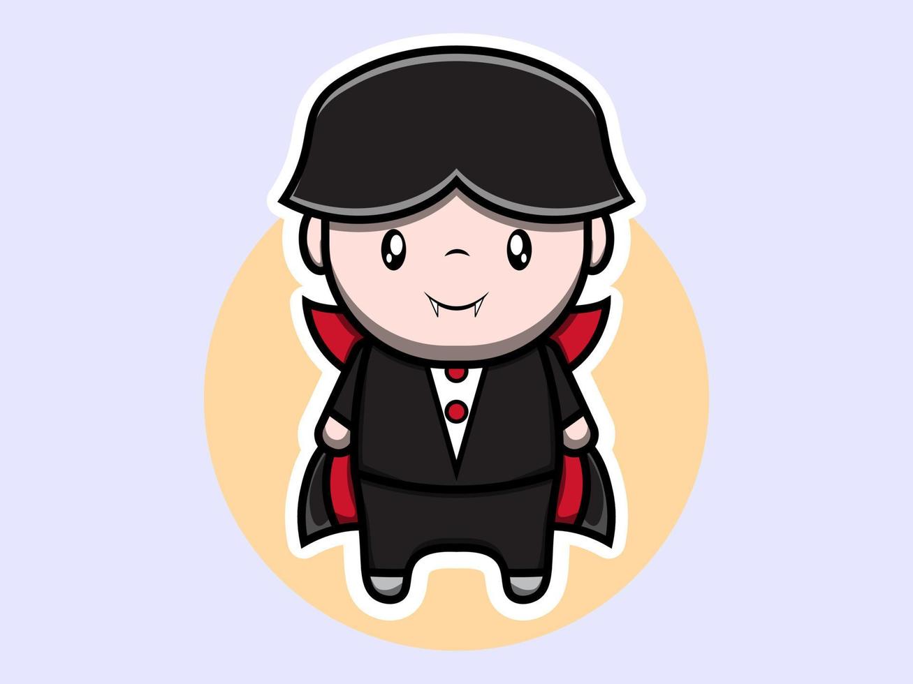 Cute vampire dracula character vector icon illustration. Isolated flat design.