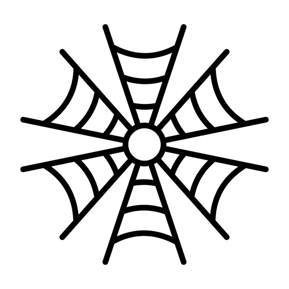 Spider Web Line Icon vector