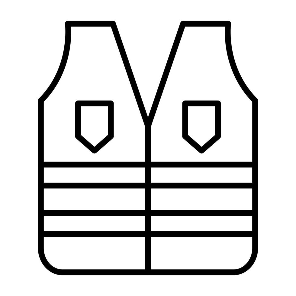 Labour Vest Line Icon vector