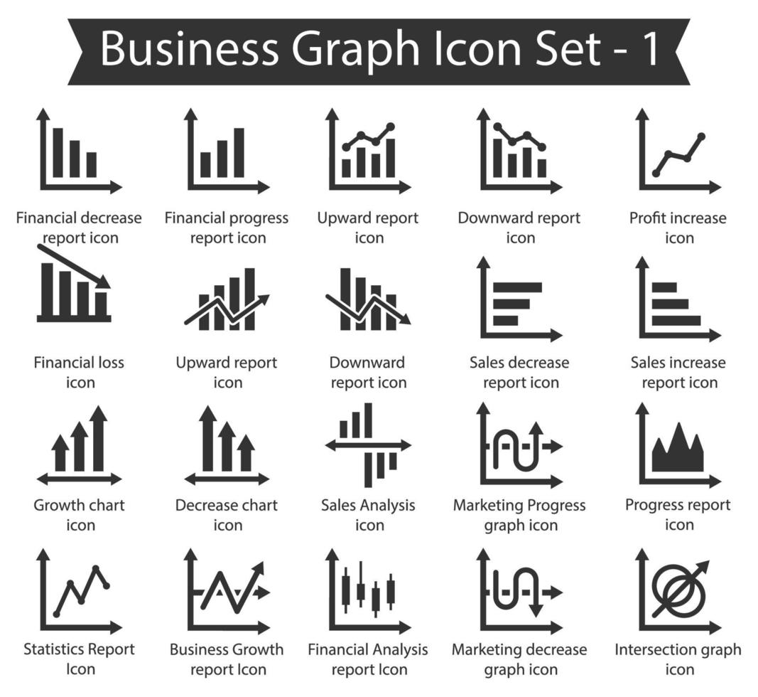 Business Graph Icon Pack vector