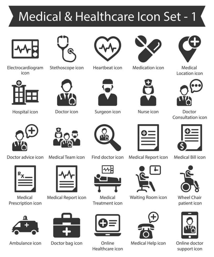 Medical And Healthcare Icon Pack vector