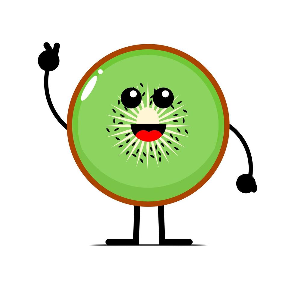 Kiwi fruit mascot or cartoon character. Simple kiwi fruit clipart. vector