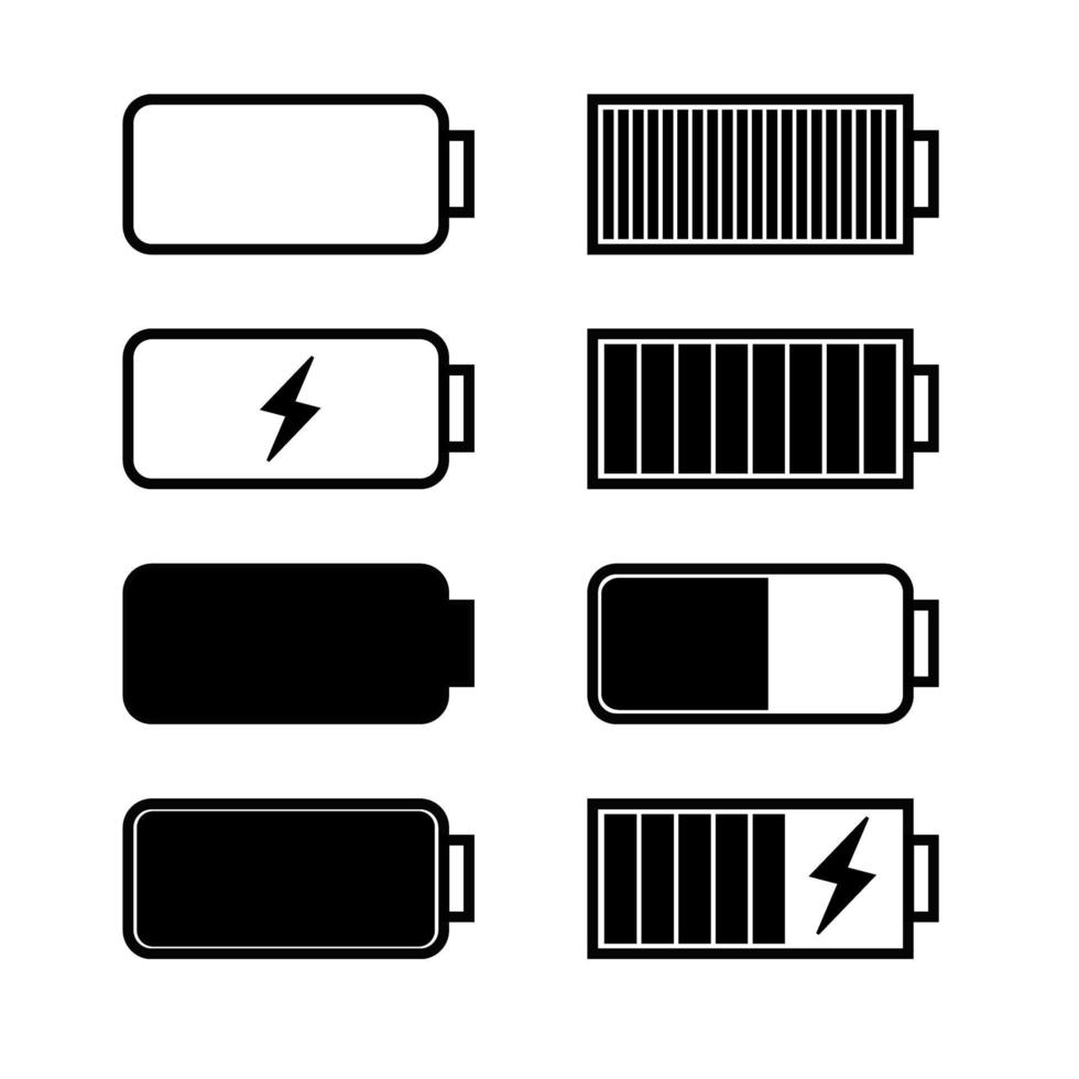 Battery icon set. Battery icon clipart set. vector