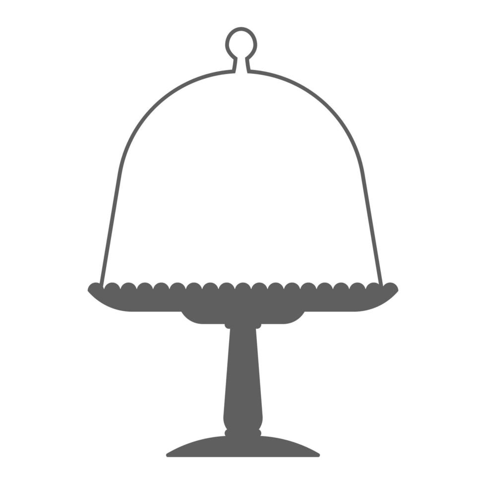Cake stand with lid in flat icon style. Empty tray for fruit and desserts. Vector illustration.