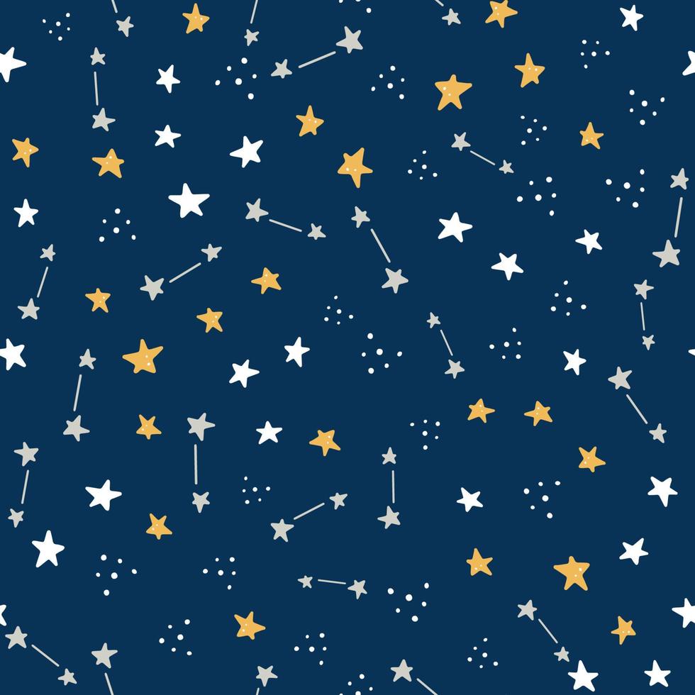 Space and galaxy seamless pattern with star. Vector illustration.