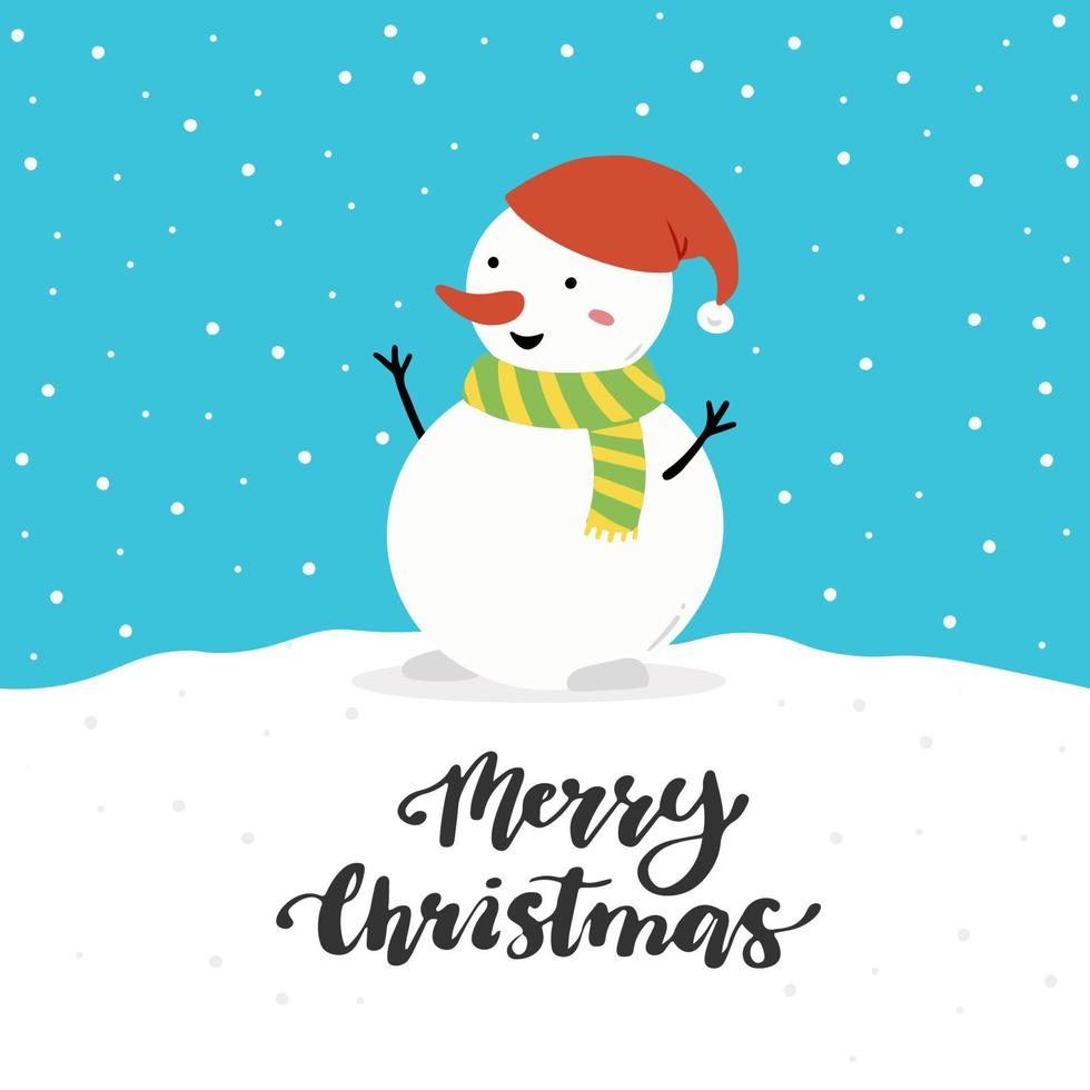 Christmas card design template with cute character with text. vector