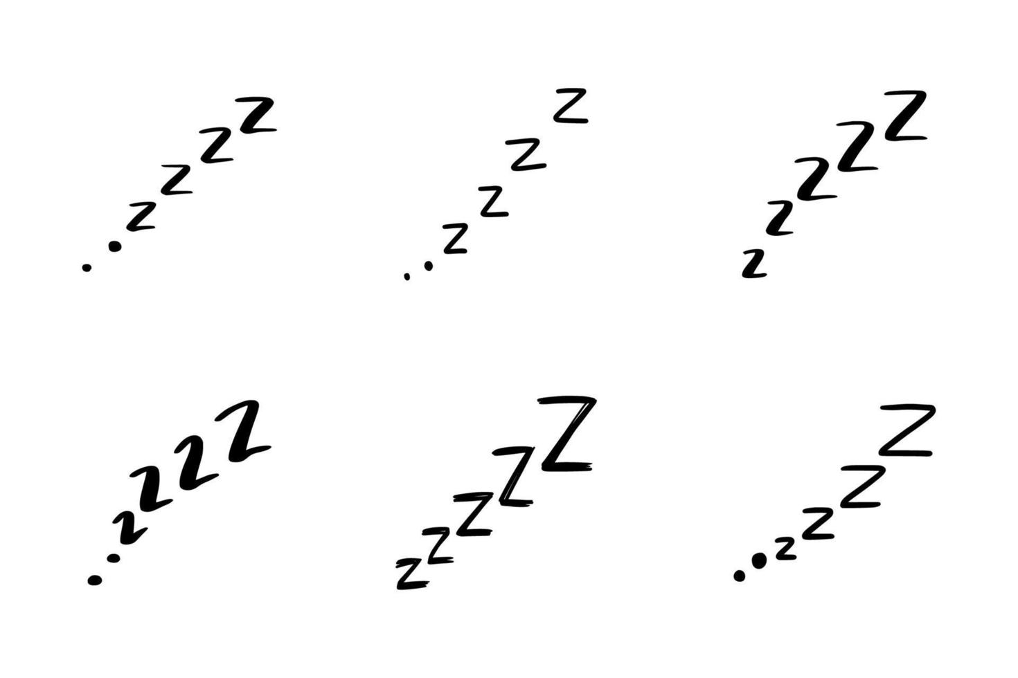Sleep zzzz doodle symbol set. vector