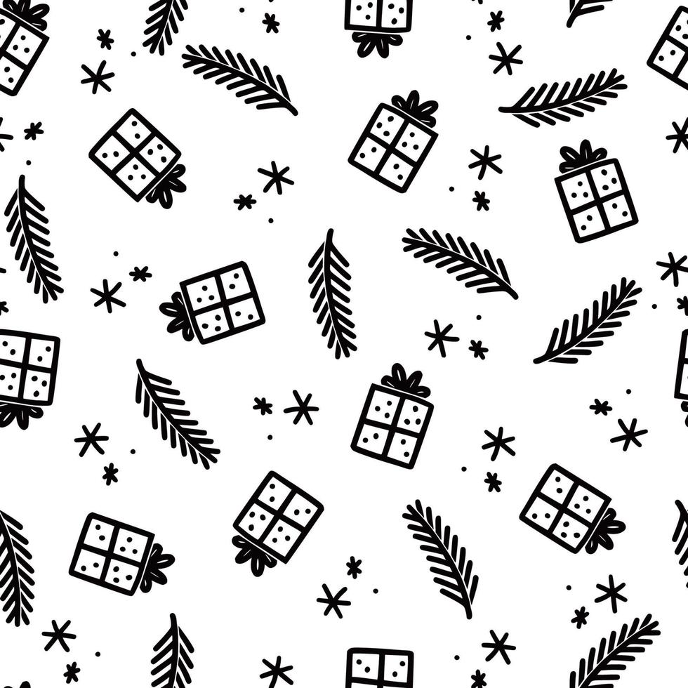 Christmas gift box seamless pattern vector